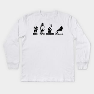 Rock Paper Scissors Italian 5 Kids Long Sleeve T-Shirt